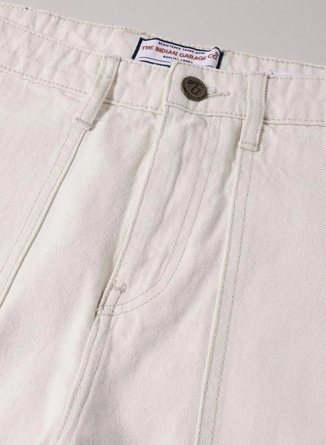 The Indian Garage Co  Men Regular Fit Solid Patch Pocket Mid-Rise Jeans for Men | Best Price UAE